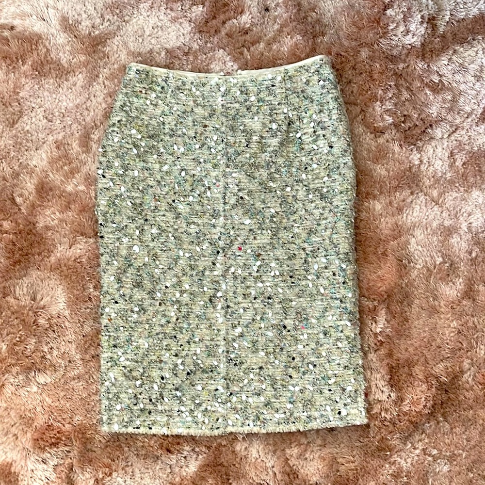 Nina Ricci sequin and boucle skirt